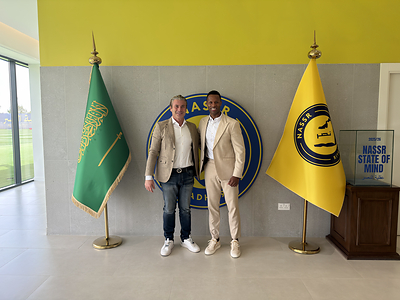Tareq Amin, Chief Executive Officer of HUMAIN and Jos Semedo, CEO of NASSR FC (Left to right)
